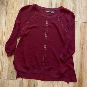 DKNY Jeans top, Maroon/Burgundy, Medium